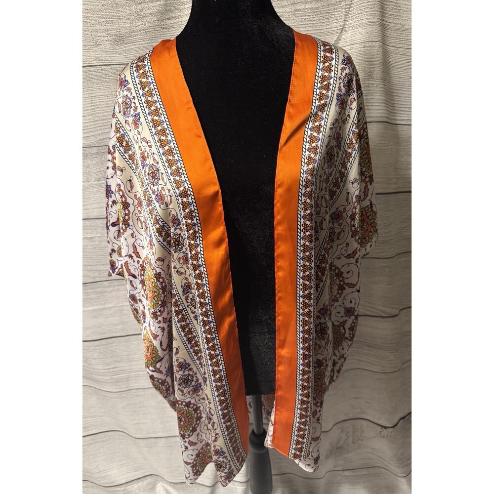 EUC EVERLY Women's Open Front Kimono Boho Cardigan USA Made Size Small
